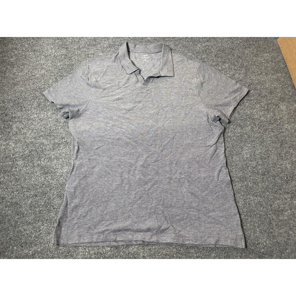 J.CREW Polo Shirt Mens XL Blue 100% Cotton Flex Pique Untucked Knit Casual